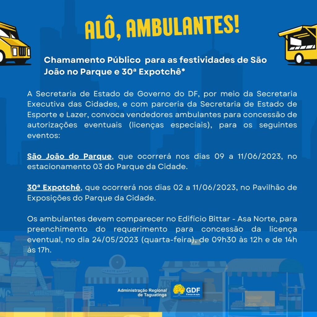 Convocação dos vendedores ambulantes para concessão de